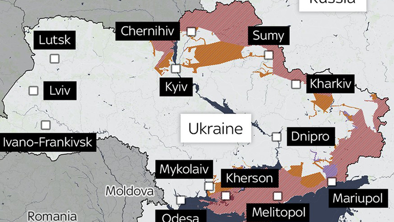 Sky News: Χάρτες με τις μάχες στα εδάφη της Ουκρανίας