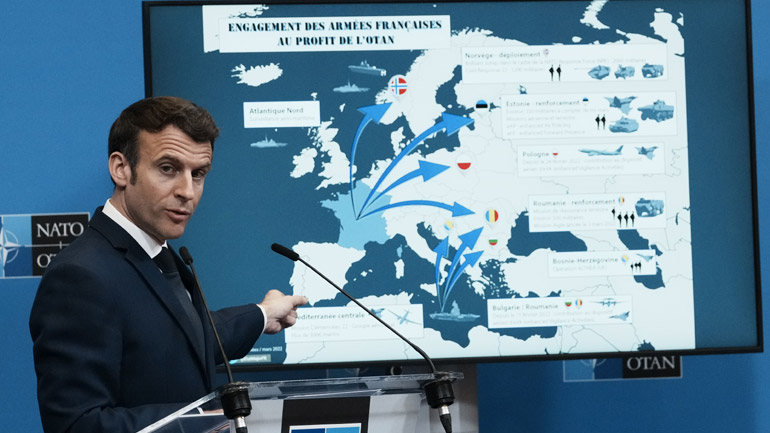 ΝΑΤΟ: Με χάρτη στη Σύνοδο ο Μακρόν για να υπογραμμίσει τον ρόλο της Γαλλίας στην ασφάλεια