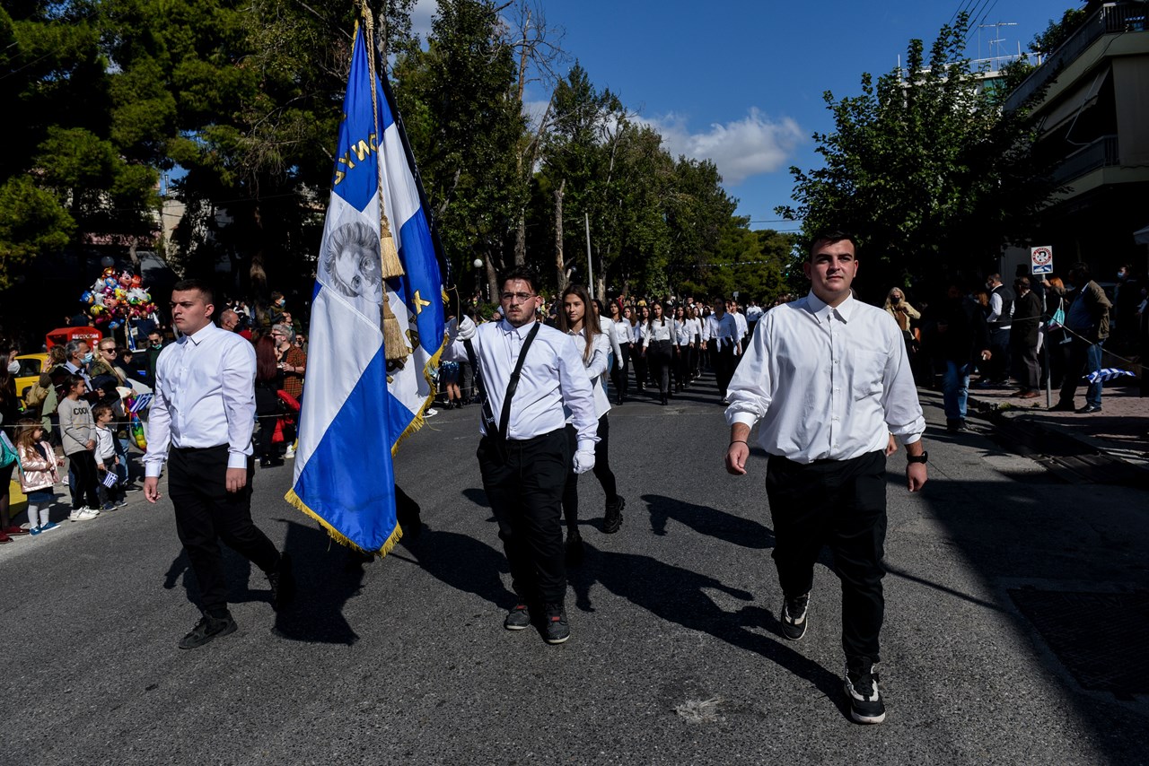 Στιγμιότυπο από την παρέλαση της 28ης Οκτωβρίου