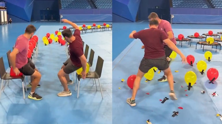 Συναρπαστική μονομαχία με μπαλόνια