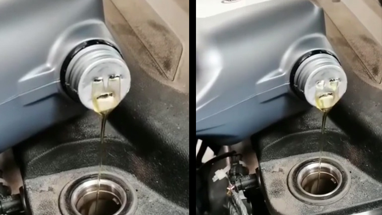 Το στεναχωρημένο λάδι κινητήρα