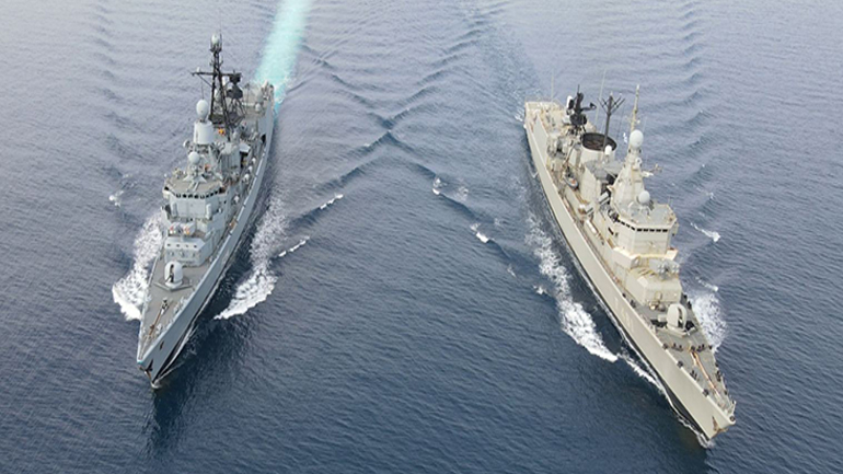 Συνεκπαίδευση της φρεγάτας ΝΑΒΑΡΙΝΟΝ με την γερμανική φρεγάτα LUEBECK σε κεντρικό Αιγαίο και Κυκλάδες