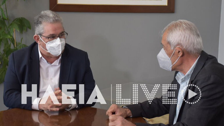 Συνάντηση του Δ. Κουτσούμπα με τον Γ. Λυμπέρη με αφορμή την επέτειο 70 χρόνων από την εκτέλεση του Νίκου Μπελογιάννη