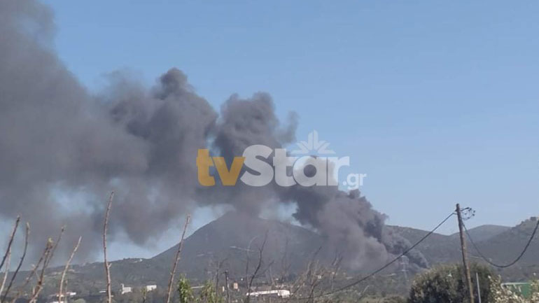Μεγάλη φωτιά κοντά στο εργοστάσιο της ΔΕΗ στο Αλιβέρι Μεγάλη φωτιά κοντά στο εργοστάσιο της ΔΕΗ στο Αλιβέρι