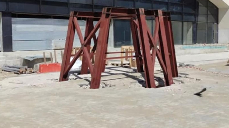 «Αγιά Σοφιά-Opap Arena»: Μπήκε η βάση για το άγαλμα του δικέφαλου αετού!