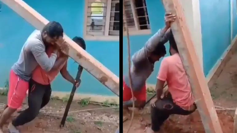 Τοποθέτηση ενός στύλου ηλεκτροδότησης