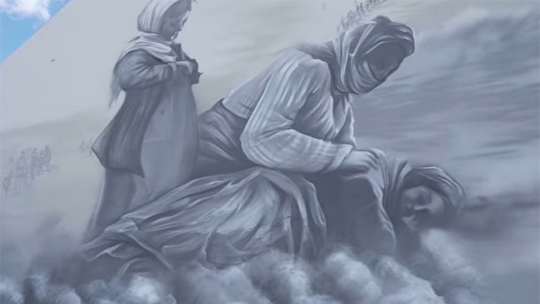 Γκράφιτι στη Νέα Ιωνία για τη Μικρασιατική Καταστροφή με πρωτοβουλία του μητροπολίτη