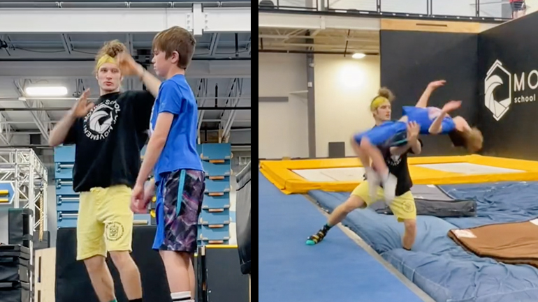 Παιδί μαθαίνει να κάνει backflip μέσα σε 1 μέρα