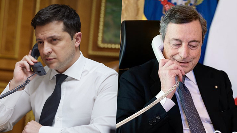 Τηλεφωνική συνομιλία του Μ. Ντράγκι με τον Β. Ζελένσκι Τηλεφωνική συνομιλία του Μ. Ντράγκι με τον Β. Ζελένσκι