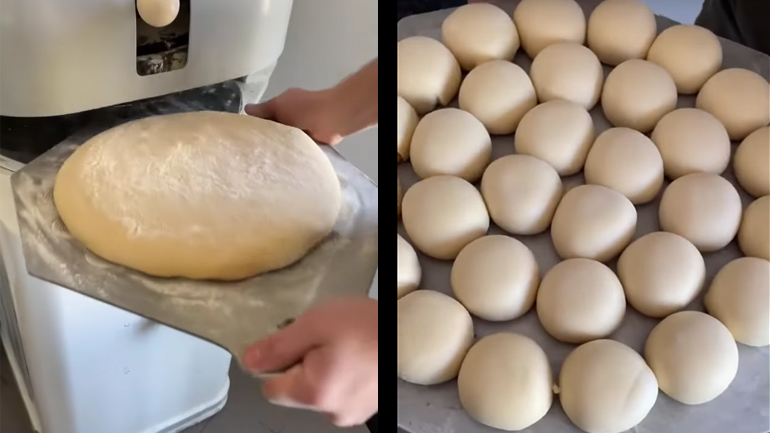 Mηχανή ετοιμάζει μικρά ψωμάκια