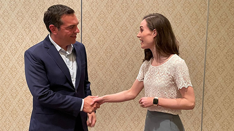 Με την πρωθυπουργό της Φινλανδίας συναντήθηκε ο Αλ. Τσίπρας