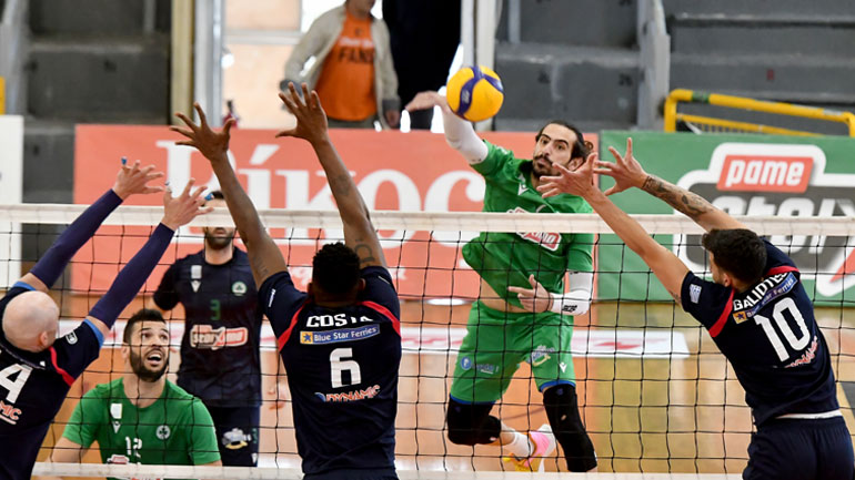 Βόλεϊ: Προβάδισμα για τον τελικό του Λιγκ Καπ ο Παναθηναϊκός, 3-2 σετ τον Φοίνικα