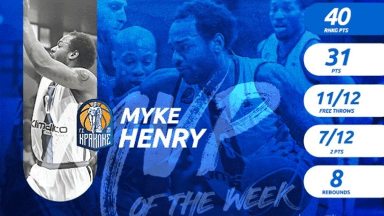 Basket League: MVP της αγωνιστικής ο Μάικ Χένρι