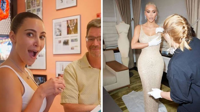 Kim Kardashian: Στη δημοσιότητα το βίντεο που δοκιμάζει για πρώτη φορά το φόρεμα της Marilyn Monroe