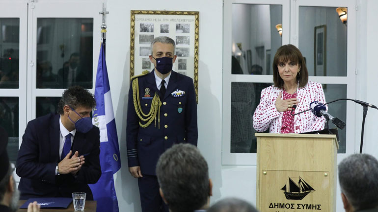 Επίτιμη δημότης Σύμης ανακηρύχθηκε η Κατερίνα Σακελλαροπούλου