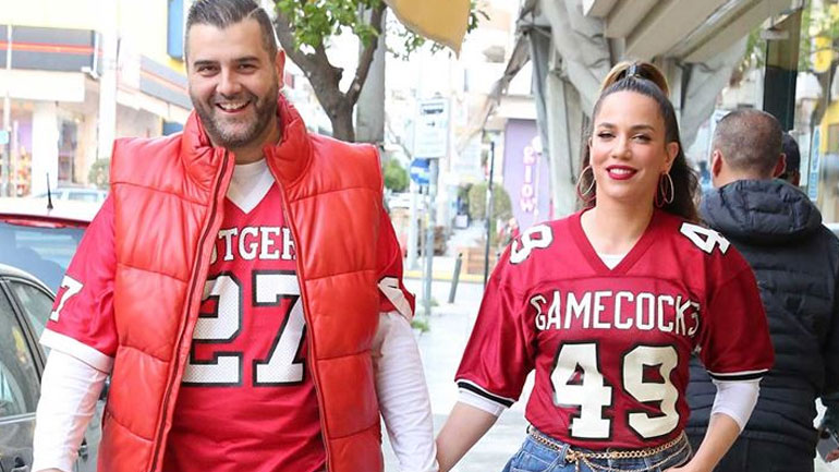 Η matchy-matchy εμφάνιση της Κατερίνας Στικούδη με τον σύζυγό της Βαγγέλη Σερίφη