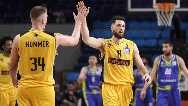 Basket League: «Κλείδωσε» την 4η θέση η ΑΕΚ, 78-72 το Περιστέρι