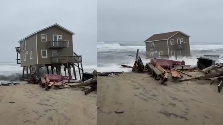 Σπίτι αξίας 381,200 δολαρίων καταρρέει στη θάλασσα