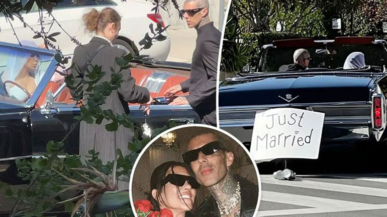 Παντρεύτηκαν η Kourtney Kardashian και ο Travis Barker – Η απουσία των Kardashians και Jenners