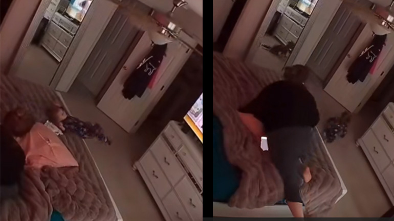 Eντυπωσιακή απόδραση μωρού από κρεβάτι