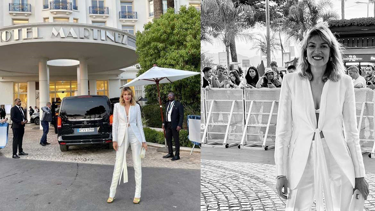 Βίκυ Καγιά: Εντυπωσιακή εμφάνιση στις Κάννες με λευκό κοστούμι!