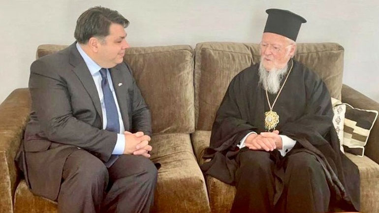Θεσσαλονίκη: Συνάντηση Οικουμενικού Πατριάρχη με τον πρέσβη των ΗΠΑ