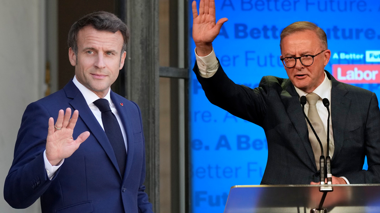 Tηλεφωνική επικοινωνία Μακρόν-Αλμπανέζι για την εξομάλυνση των σχέσεων Γαλλίας- Αυστραλίας