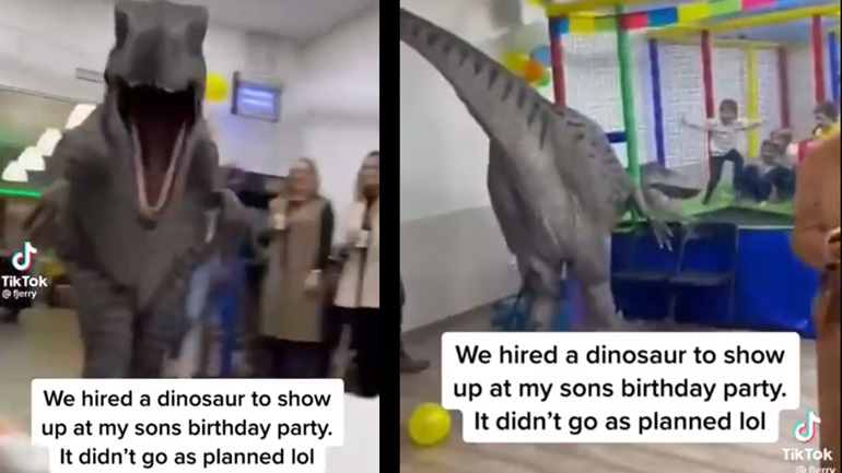 Δεινόσαυρος σε παιδικό πάρτι