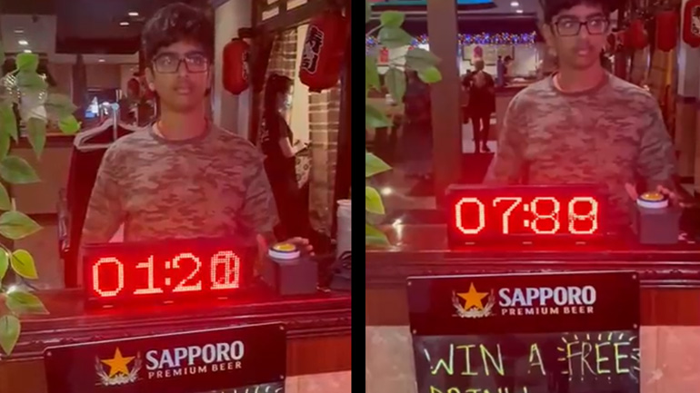 Δωρεάν μπύρα σε όποιον σταματήσει το χρονόμετρο στα 10 δευτερόλεπτα