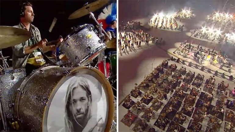 Φόρο τιμής στον Τέιλορ Χόκινς των Foo Fighters απέτισαν 1.000 μουσικοί