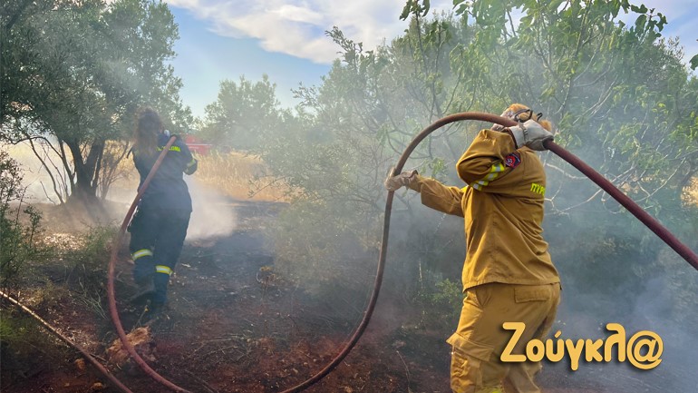 Πυρκαγιά εν υπαίθρω στο Μαρκόπουλο