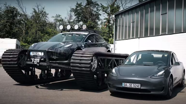 Ένα Tesla Model 3 πραγματικό τανκ 6 τόνων!