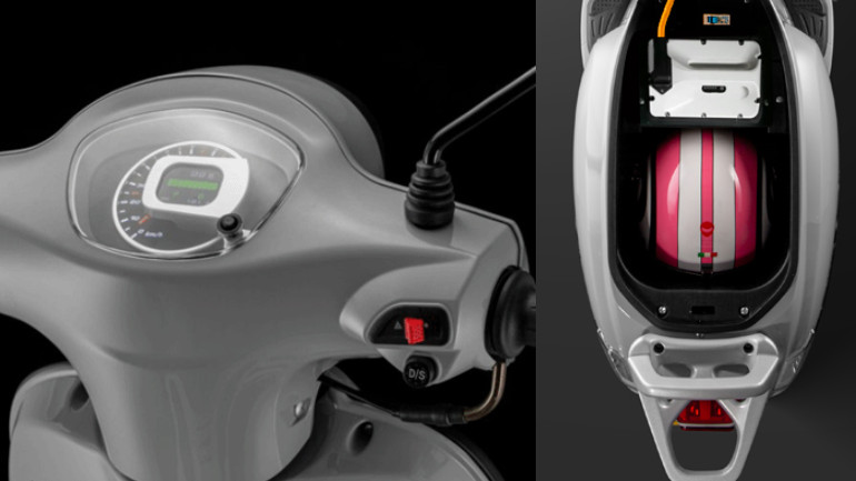 Όργανα γεμάτα φινέτσα και χώρος για jet κράνος κάτω από τη σέλα.