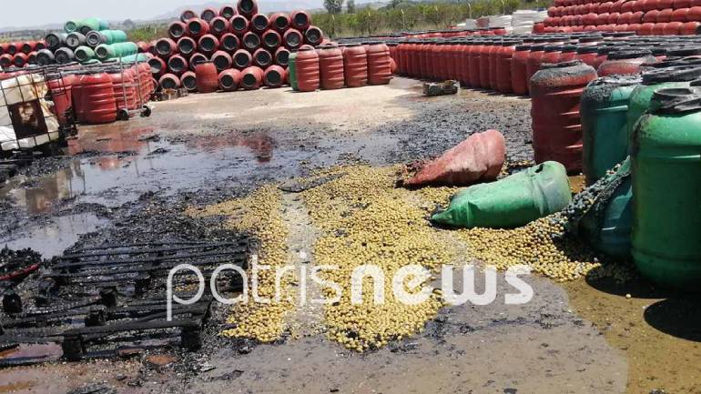 Φωτιά σε βιομηχανία τροφίμων στο Τραγανό Ηλείας