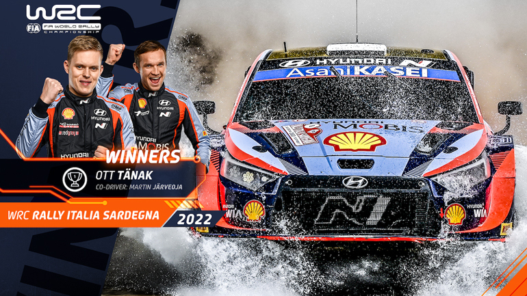 Νικητές στο ράλι της Σαρδηνίας οι Tanak- Jarveoja με το Hyundai i20 N Rally1