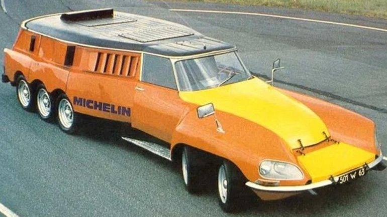 To μοναδικό αυτοκίνητο της Michelin με 10 τροχούς και δύο μηχανές!