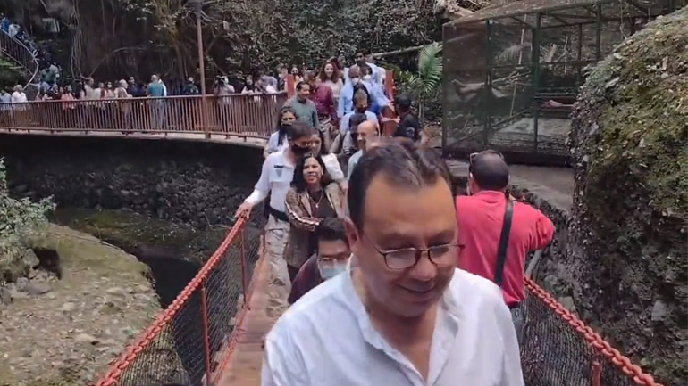 Κατάρρευση πεζογέφυρας στα εγκαίνιά της