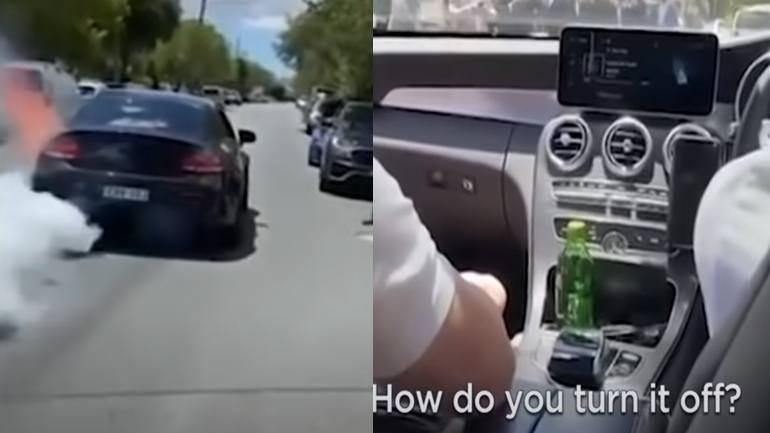 Κέρδισε Mercedes AMG αξίας 150.000 ευρώ και την έκαψε κατά λάθος σε burnout