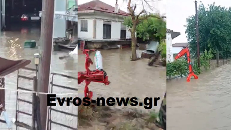 Έβρος: Πλημμύρισαν δρόμοι και χωριά απ’ την καταιγίδα σε Ορεστιάδα και Διδυμότειχο