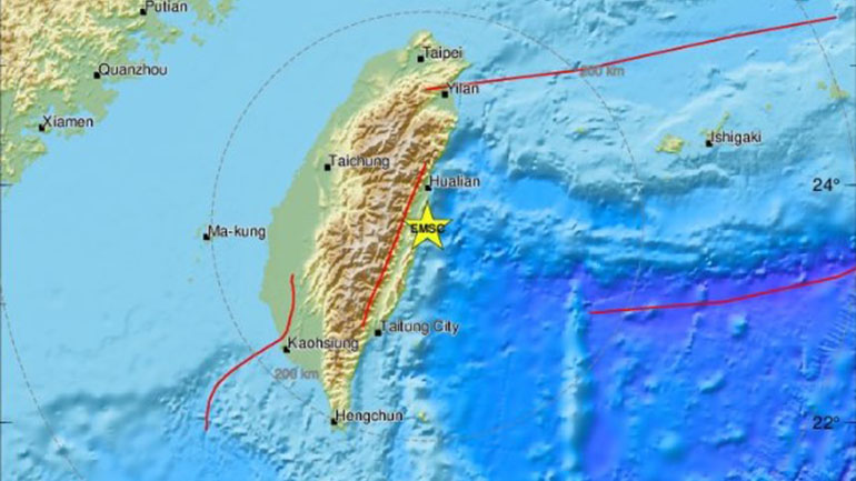 Σεισμός 6 βαθμών στην ανατολική Ταϊβάν
