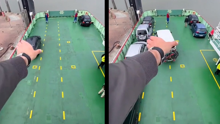 Χειροκίνητο παρκάρισμα σε φέρι μποτ