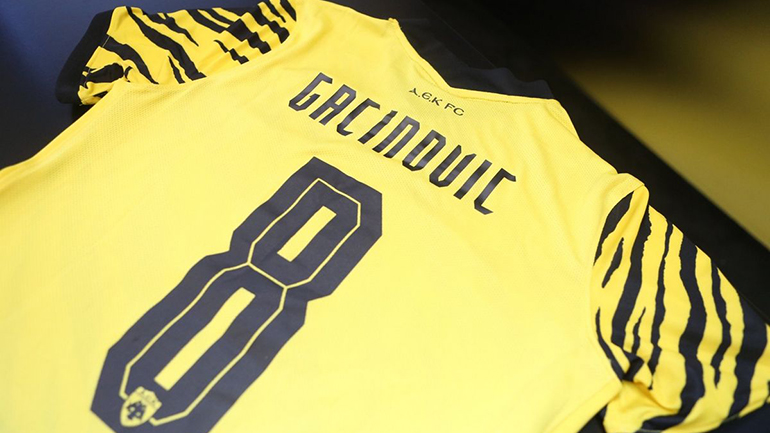 Η ΑΕΚ προανήγγειλε τη μεταγραφή Γκατσίνοβιτς με «loading…» και φανέλα με το 8 στην πλάτη