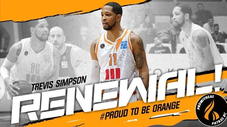 Μπάσκετ: Μένει στον Προμηθέα Πατρών ο Τρέβις Σίμπσον έως το 2023