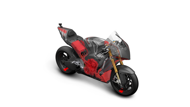 Το πλαίσιο έχει την ίδια γεωμετρία με την μοτοσικλέτα του MotoGP.