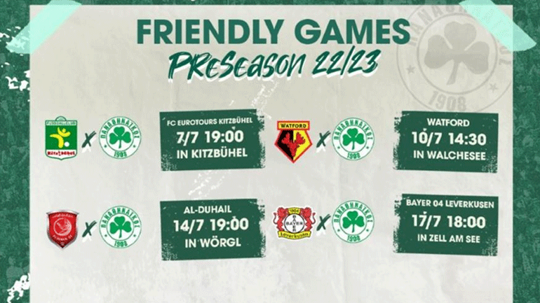 Παναθηναϊκός: Το πρόγραμμα των φιλικών στην Αυστρία