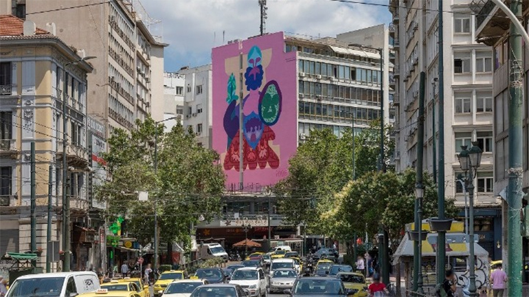 Στέγη του Ιδρύματος Ωνάση: Δύο νέες τοιχογραφίες σε πολυσύχναστα σημεία της Αθήνας