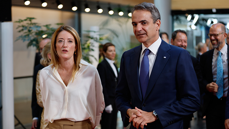 Συνάντηση Κ. Μητσοτάκη με την πρόεδρο του Ευρωκοινοβουλίου