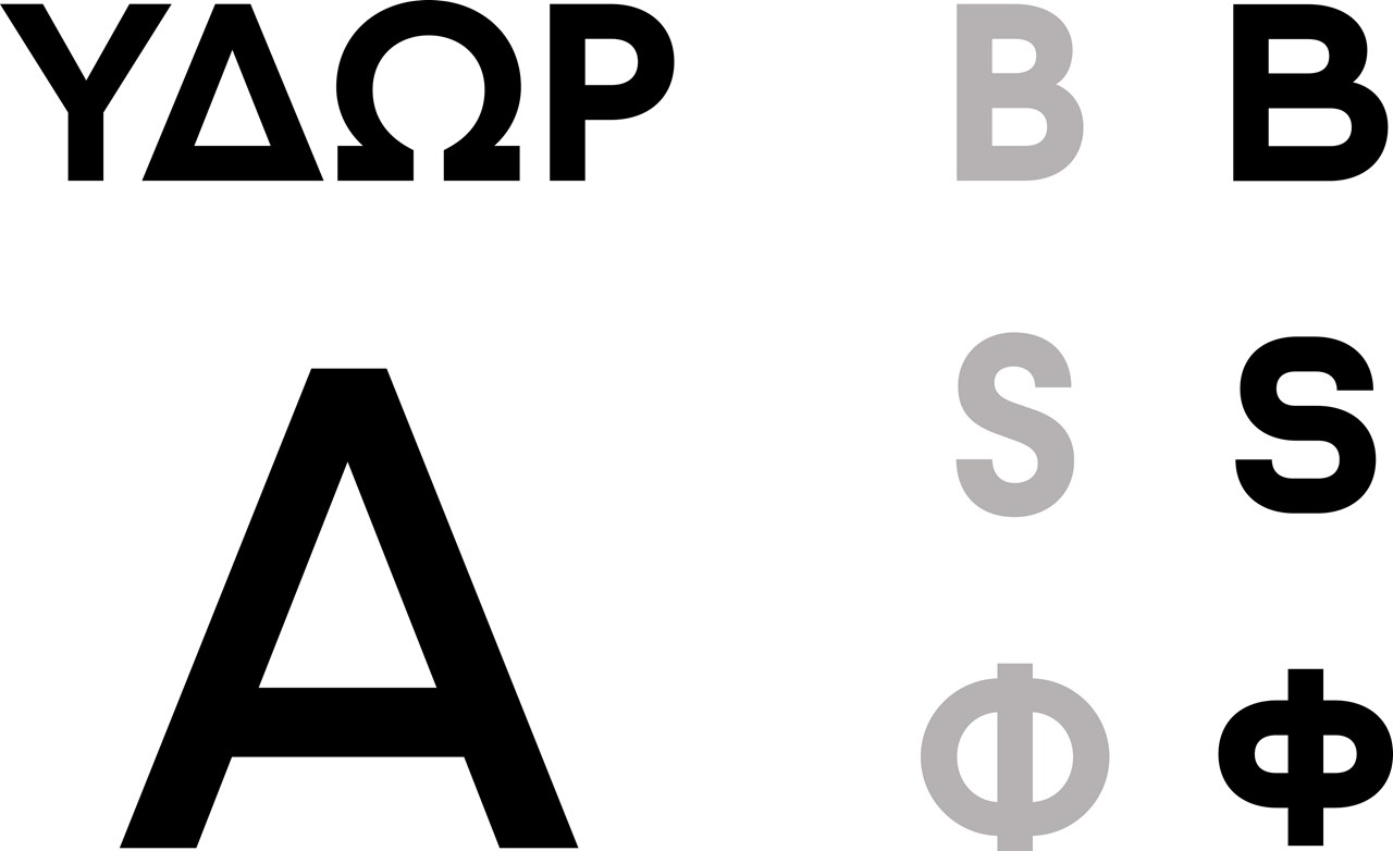 Δείγμα της γραμματοσείρας του Ιστορικού Αρχείου ΕΥΔΑΠ “HYDRO”, από το τεύχος παρουσίασης της. Πηγή: Ιστορικό Αρχείο ΕΥΔΑΠ