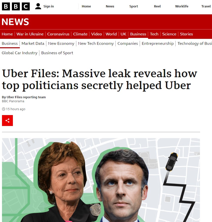 Το πρωτοσέλιδο του «BBC»