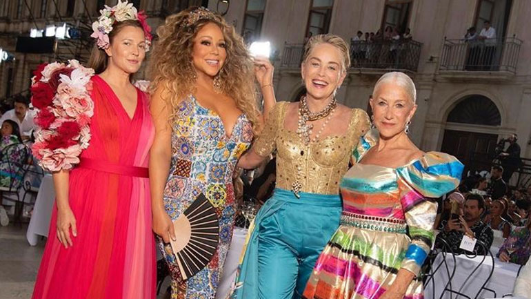 Helen Mirren, Sharon Stone, Mariah Carey και Drew Barrymore έλαμψαν στο fashion show του Dolce & Gabbana στη Σικελία